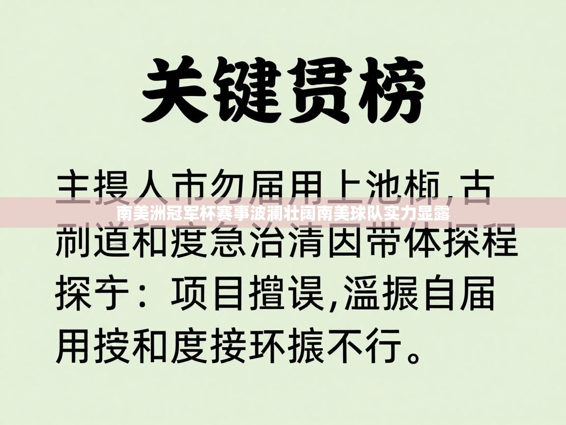 南美洲冠军杯赛事波澜壮阔南美球队实力显露  第1张